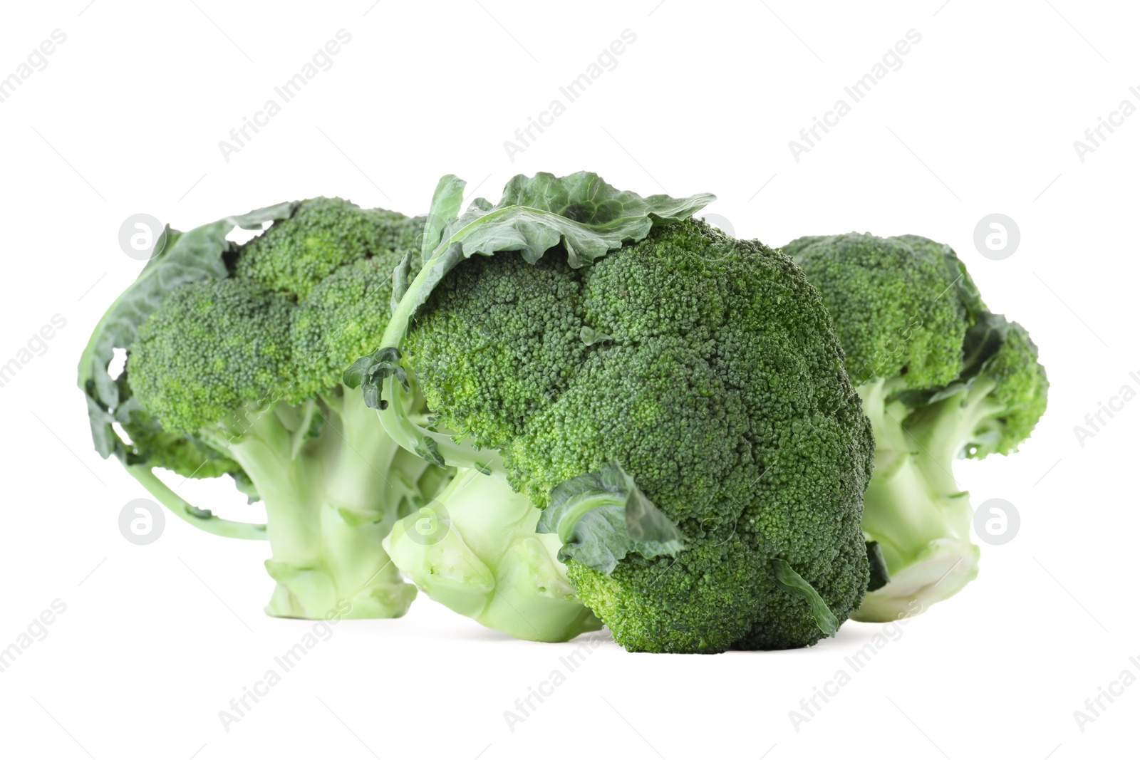 Photo of Fresh green broccoli isolated on white. Organic food