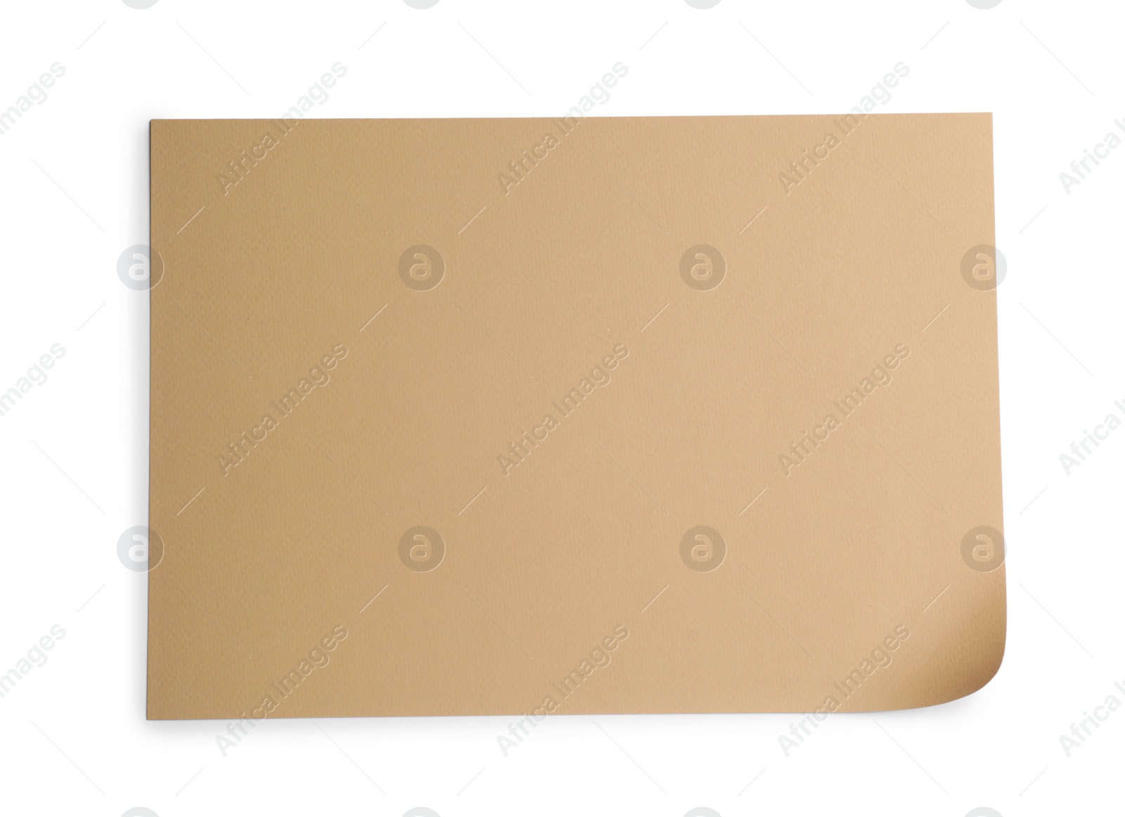 Photo of Sheet of brown paper on white background, top view