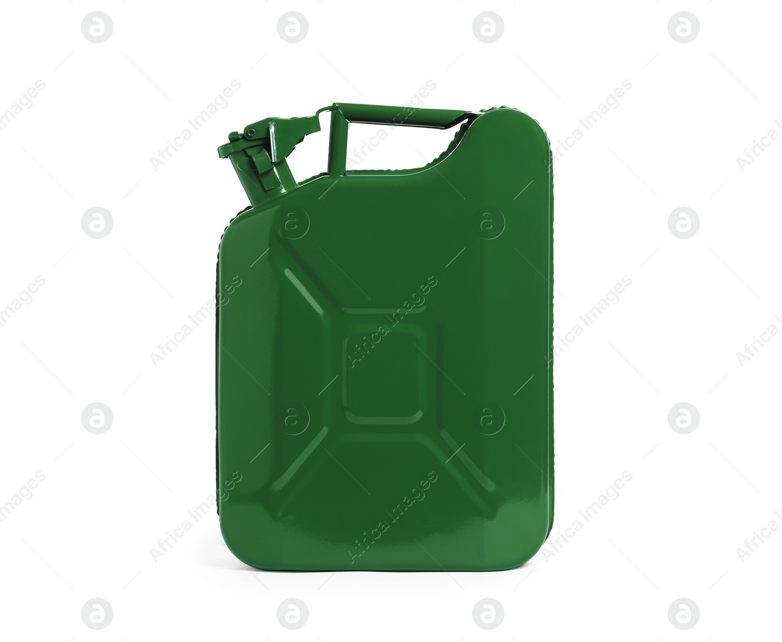Photo of New khaki metal canister isolated on white