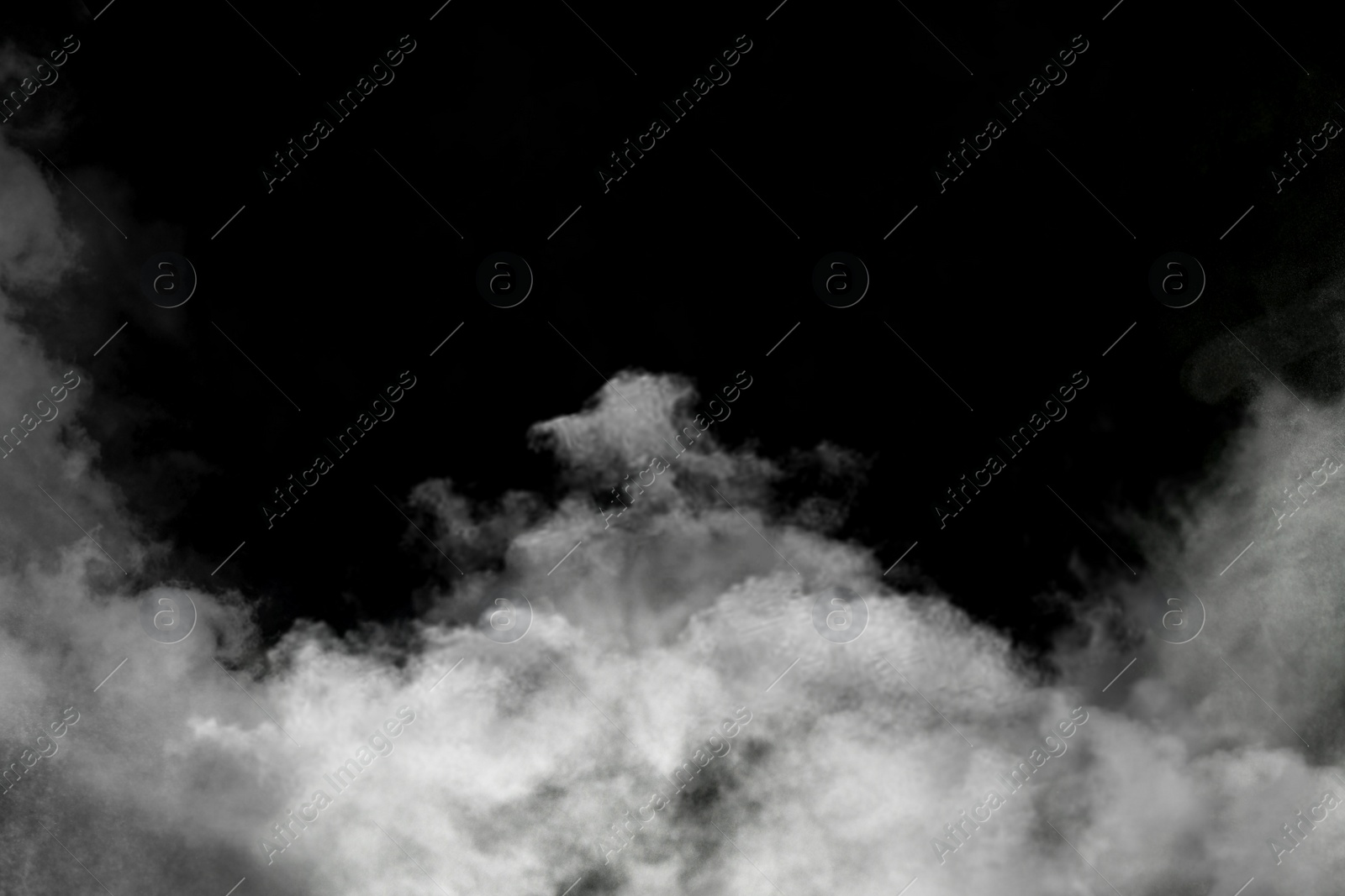 Image of Cloud of white smoke on black background