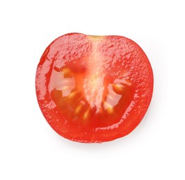 Photo of Half of fresh ripe tomato isolated on white