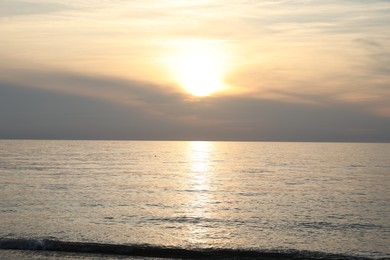 Picturesque view of sea at sunset. Tropical beach