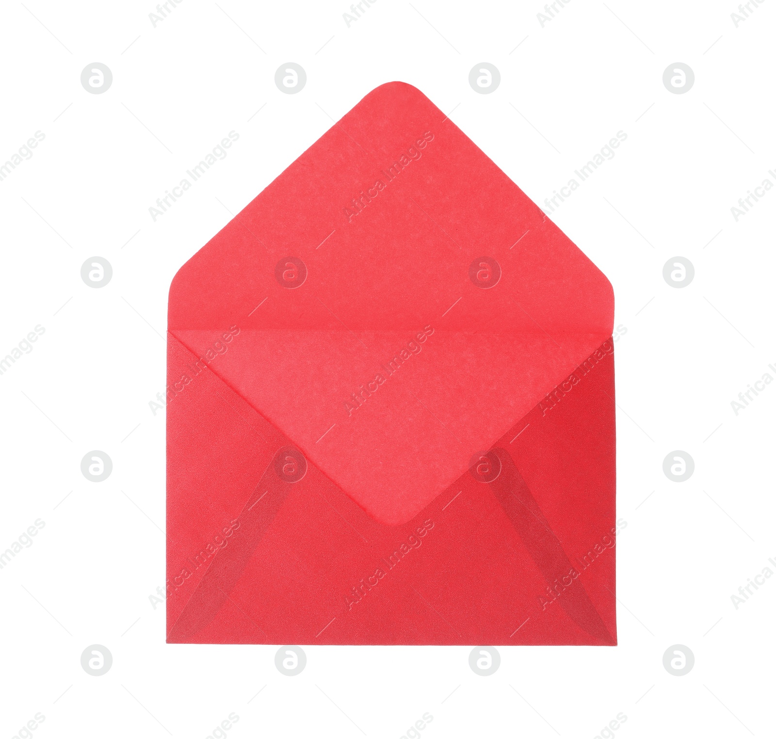 Photo of Red paper envelope isolated on white. Mail service
