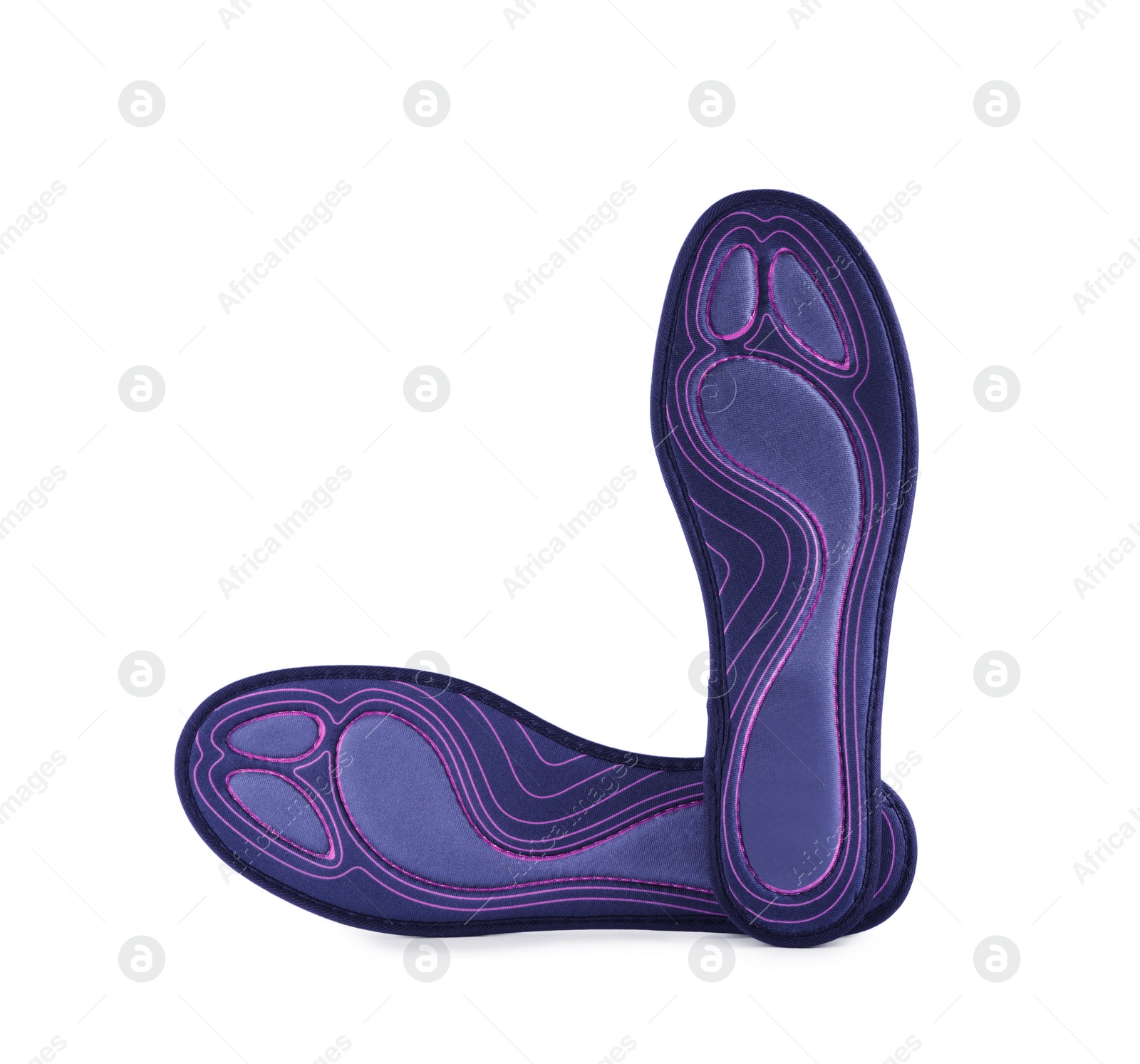 Image of Pair of color orthopedic insoles isolated on white