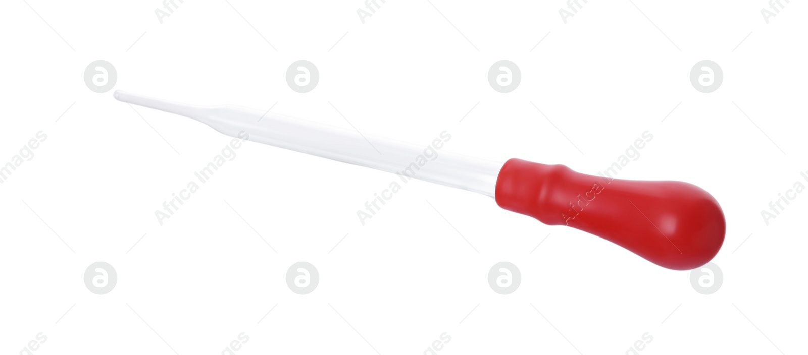 Photo of One glass clean pipette isolated on white