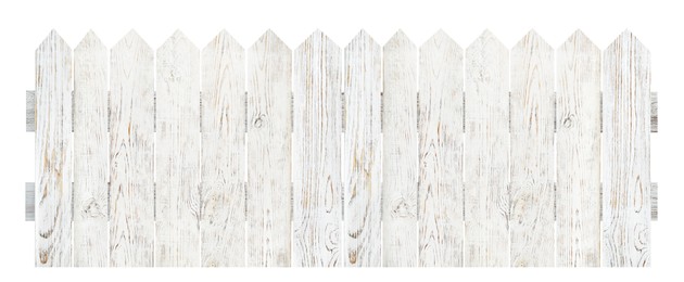 Wooden fence isolated on white. Enclosing structure