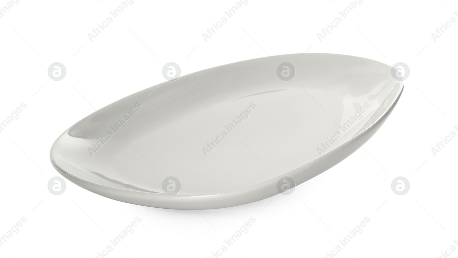 Photo of Clean empty grey plate isolated on white