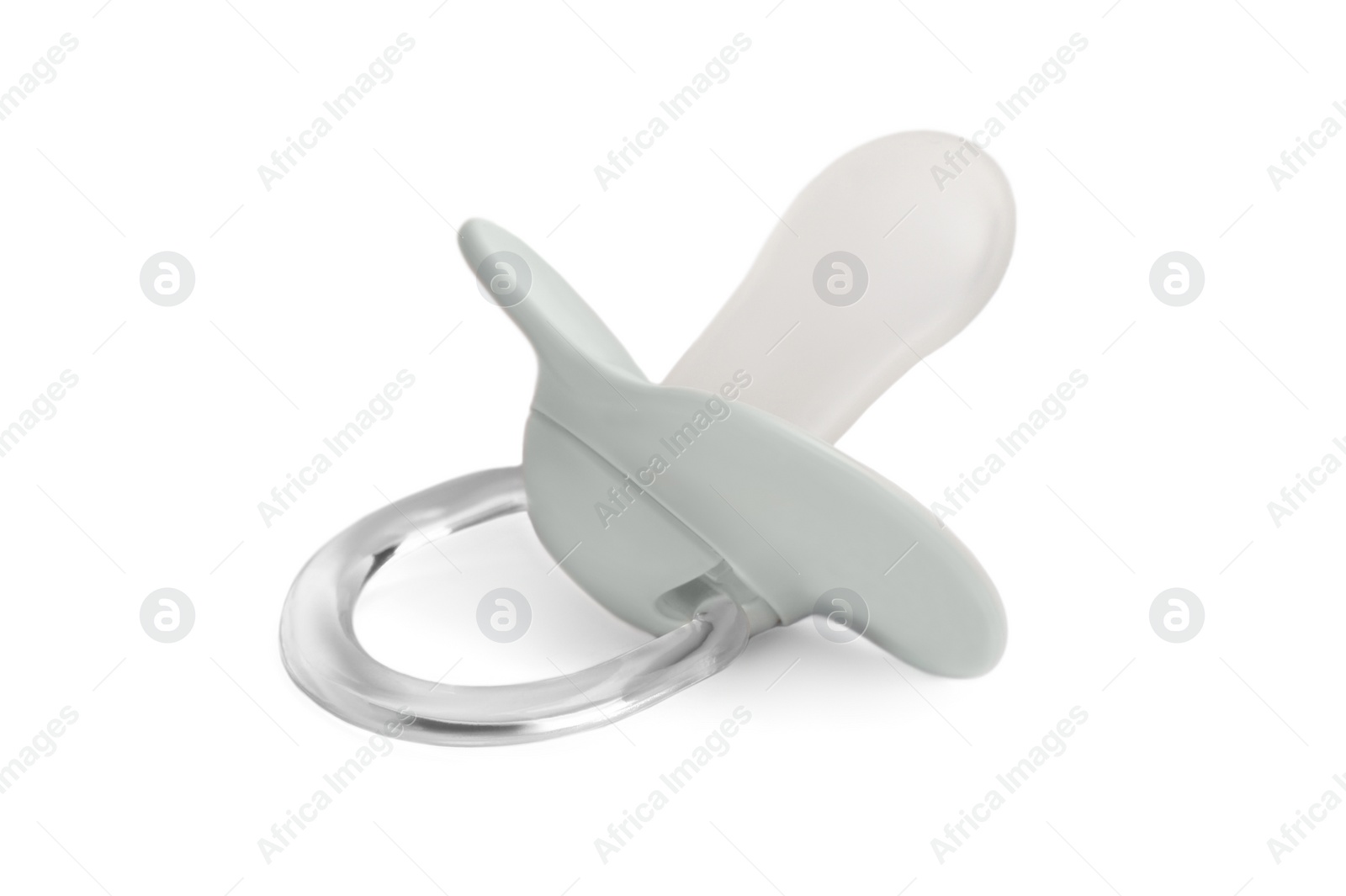 Photo of New grey baby pacifier isolated on white