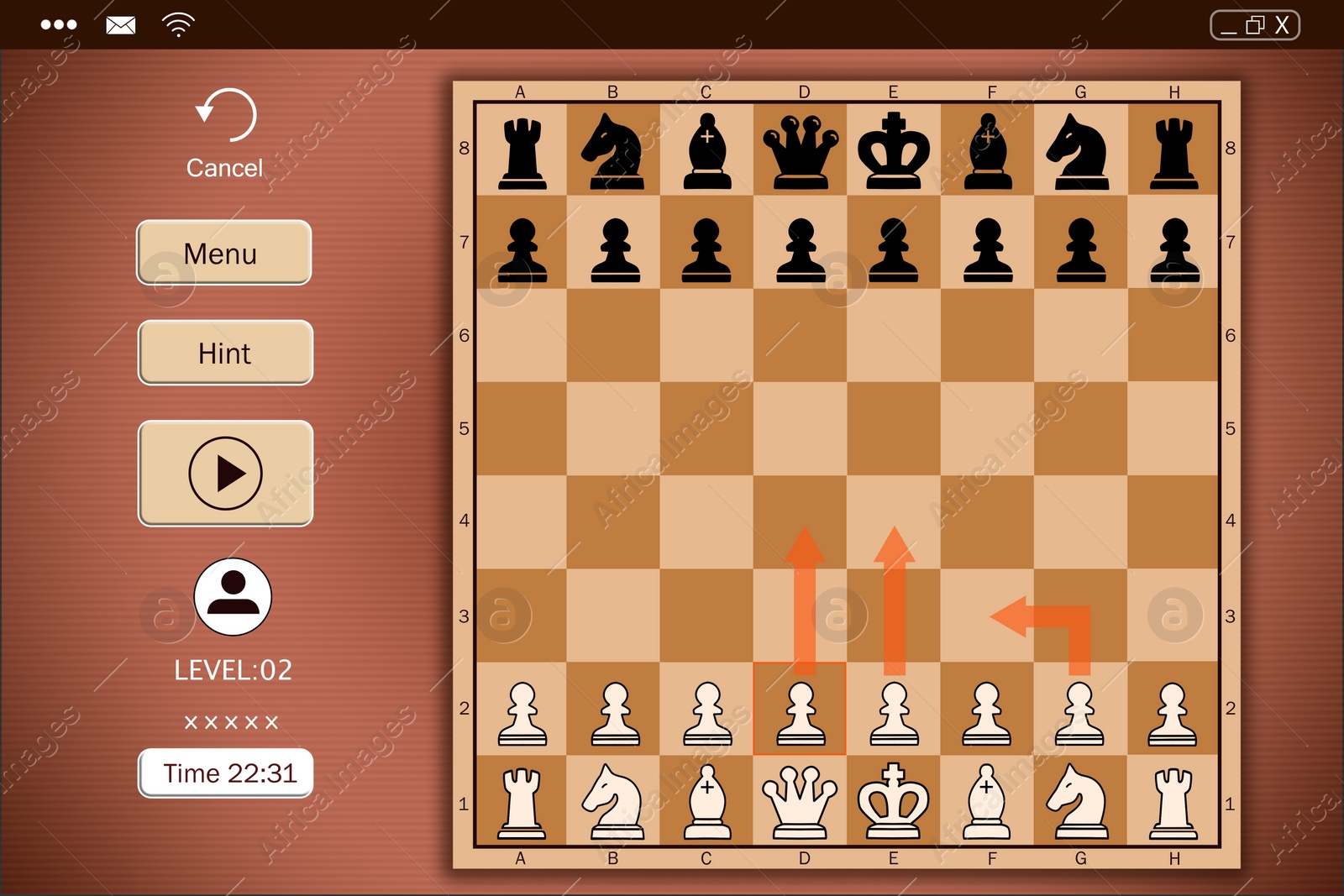 Illustration of Online chess for smartphone and computer, illustration