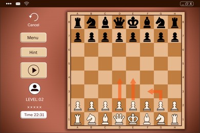 Online chess for smartphone and computer, illustration