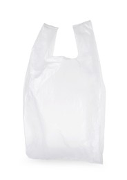 One empty plastic bag isolated on white