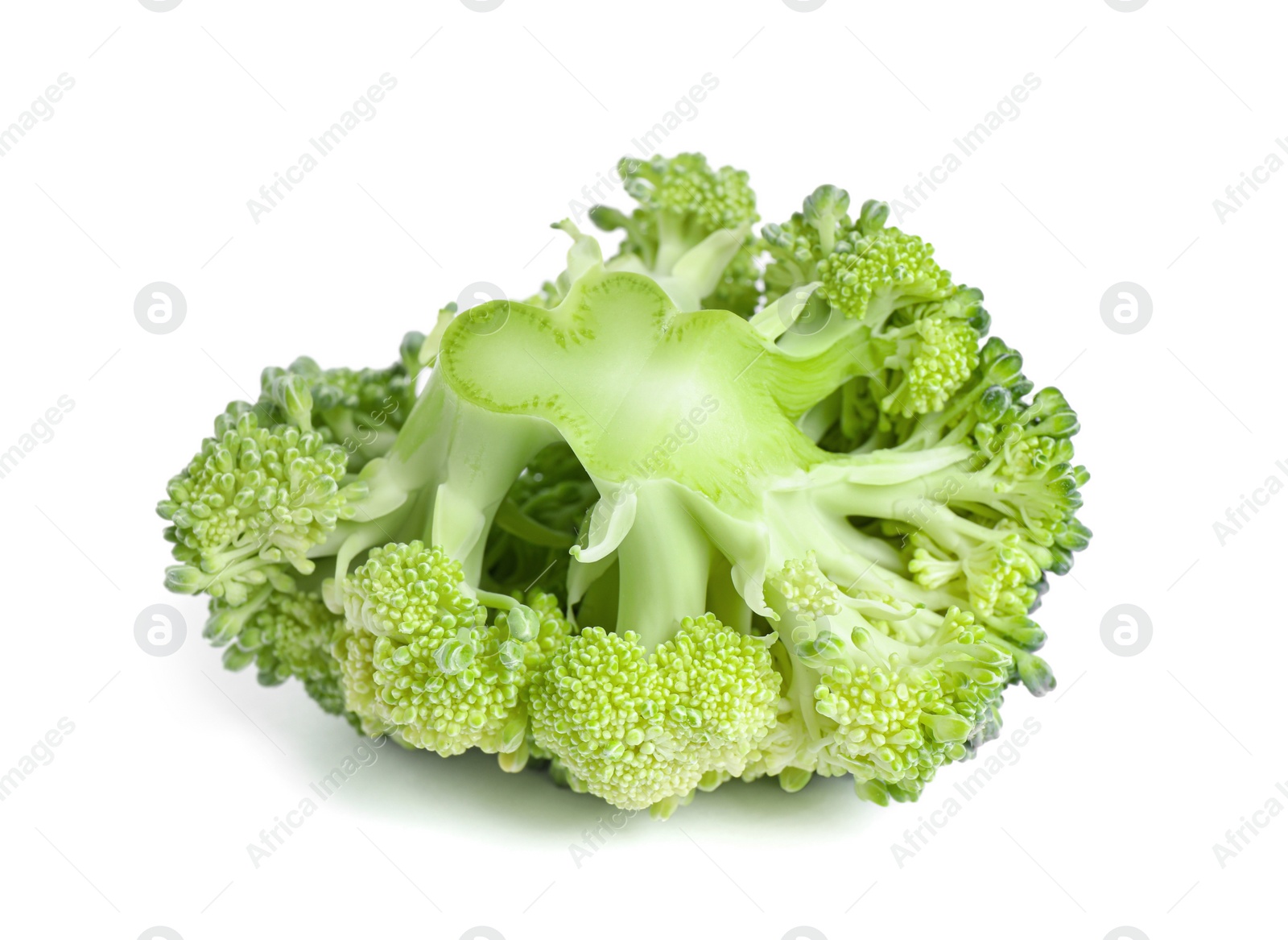 Photo of Fresh green raw broccoli on white background