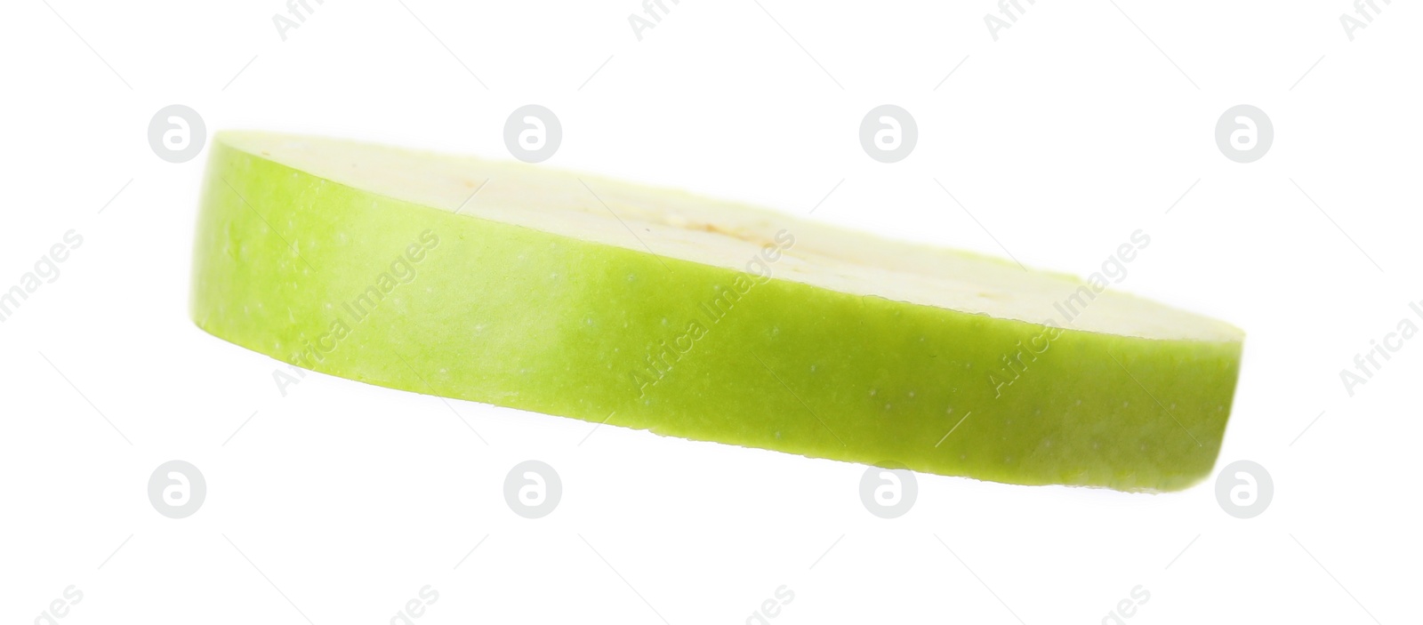 Photo of Piece of ripe green apple isolated on white