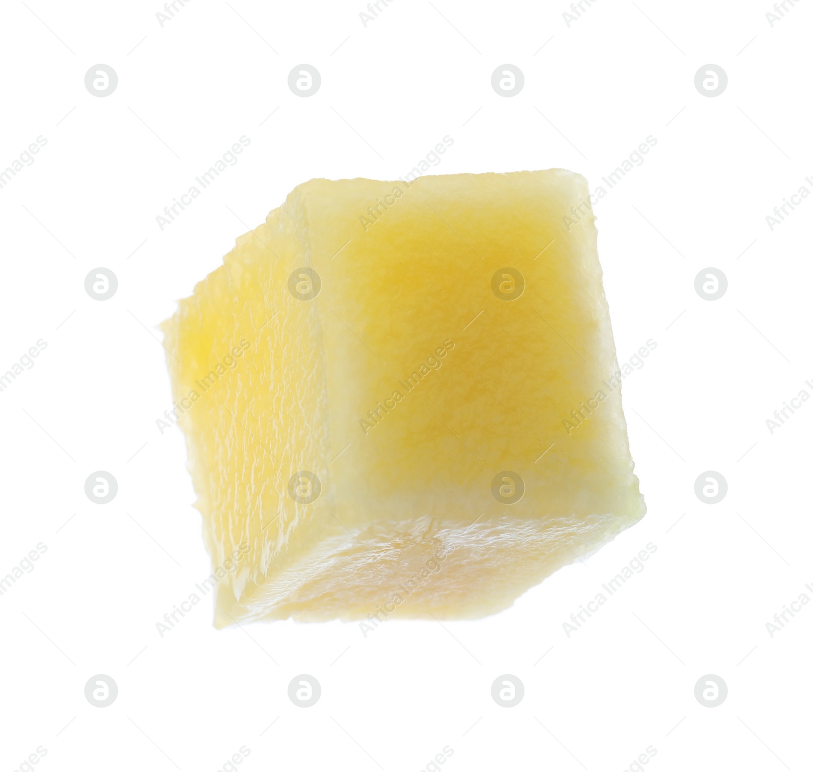 Photo of Tasty ripe mango cube isolated on white