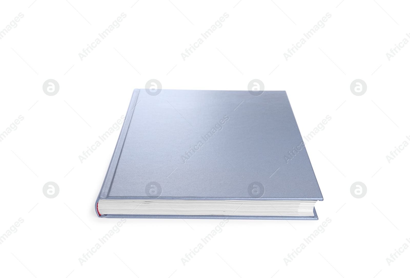 Photo of Closed book with grey hard cover isolated on white