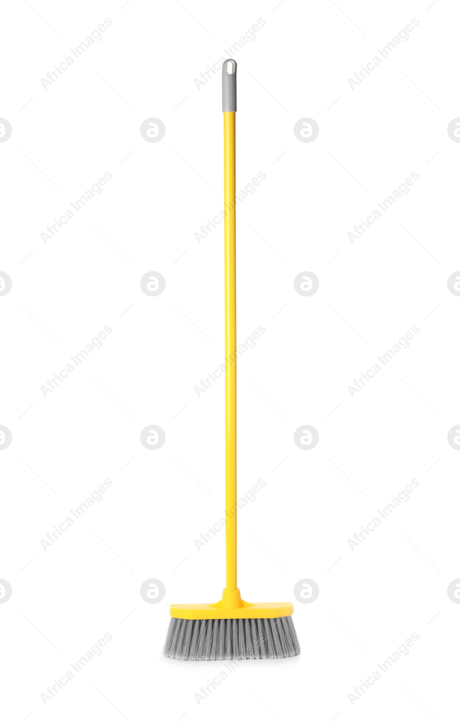 Photo of Plastic broom isolated on white. Cleaning tool