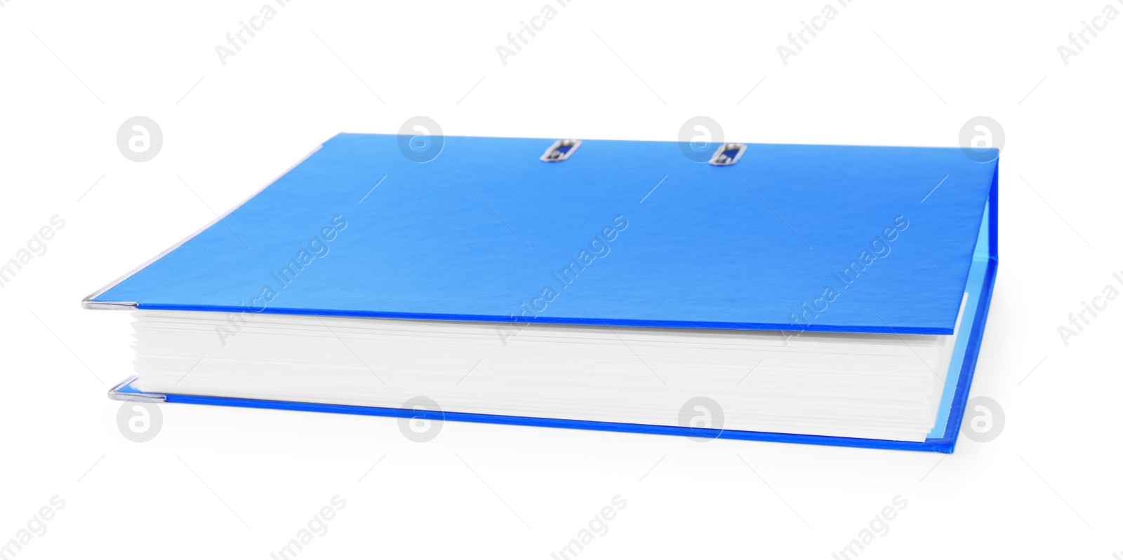 Photo of One blue office folder isolated on white