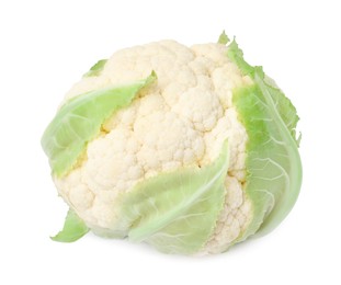 Whole fresh raw cauliflower isolated on white