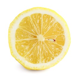 Photo of Lemon slice isolated on white. Citrus fruit