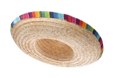 One Mexican sombrero hat isolated on white