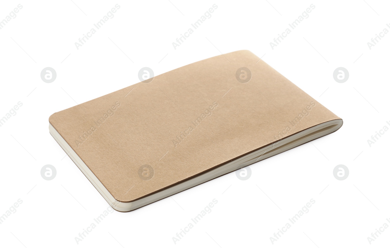 Photo of New stylish kraft planner isolated on white