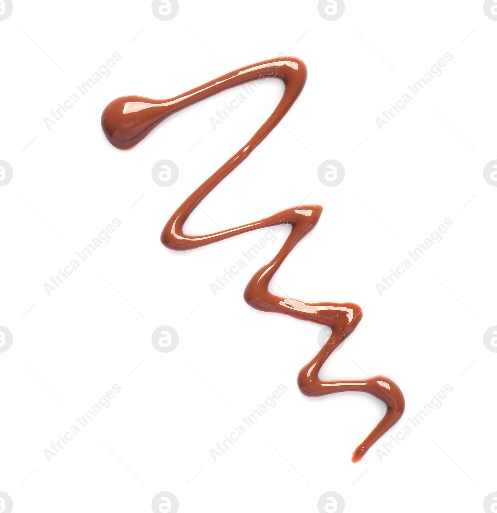 Photo of Smear of tasty milk chocolate paste isolated on white, top view
