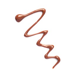 Smear of tasty milk chocolate paste isolated on white, top view
