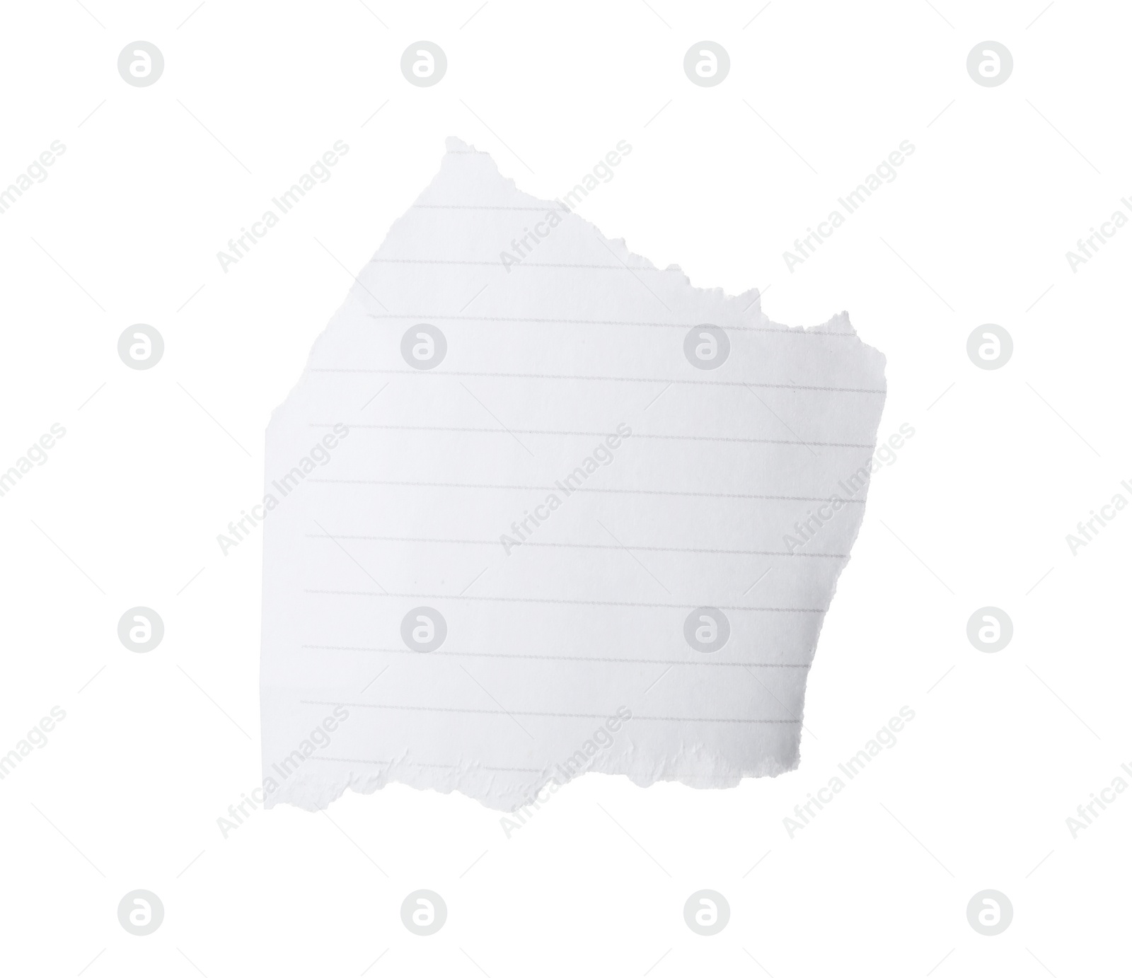 Photo of Piece of blank notebook paper isolated on white. Space for design