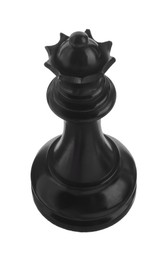 Black wooden chess queen isolated on white