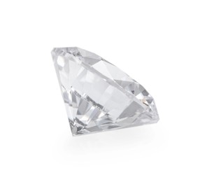 Photo of One beautiful shiny diamond isolated on white