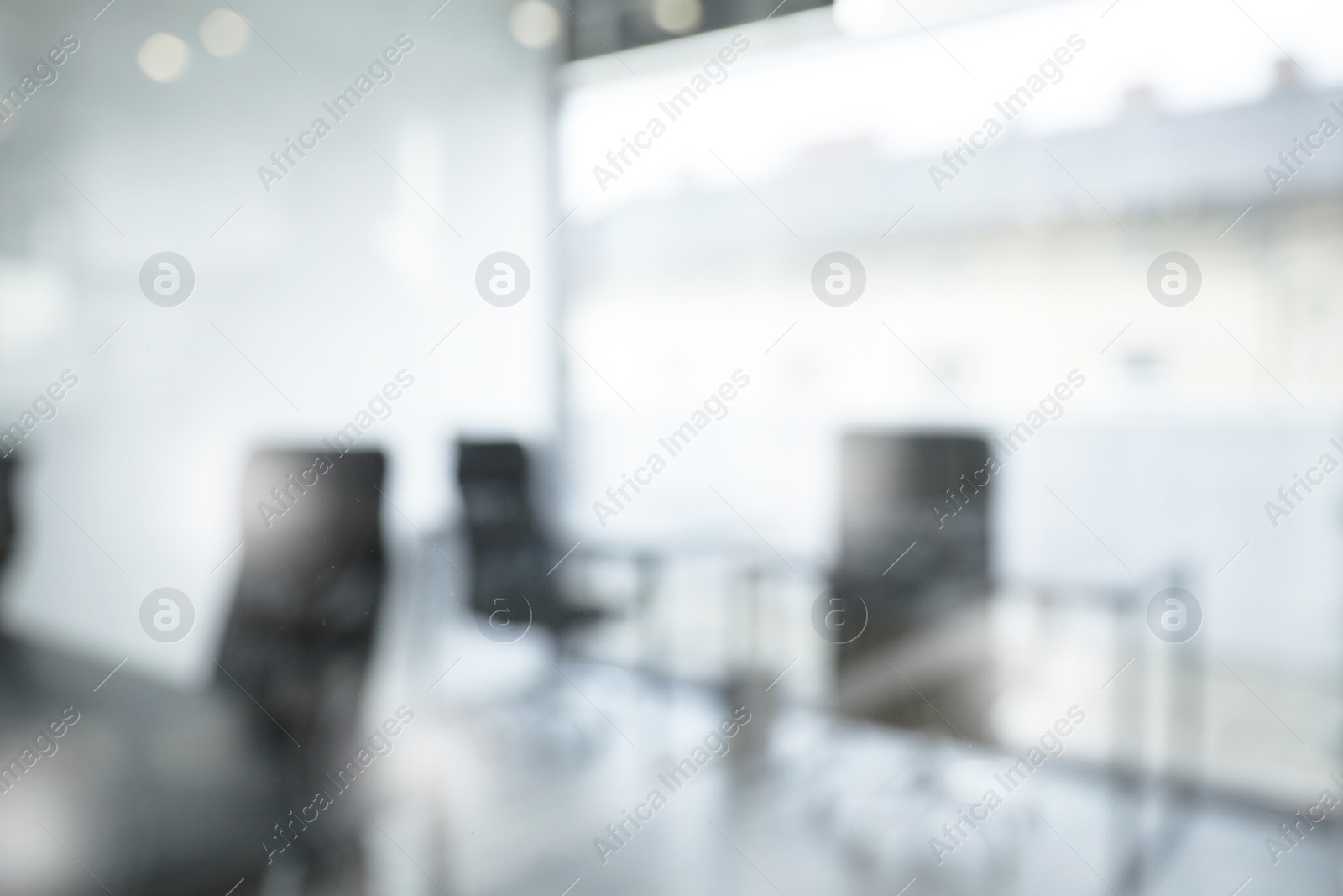 Image of Office interior. Blurred view of comfortable workspace