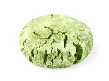 One tasty matcha cookie on white background