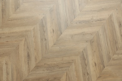 Photo of Modern wooden floor as background, top view