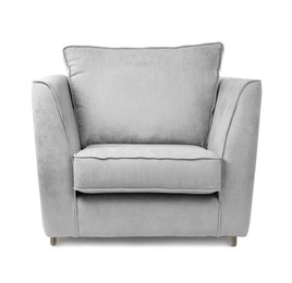 Image of One comfortable grey armchair isolated on white