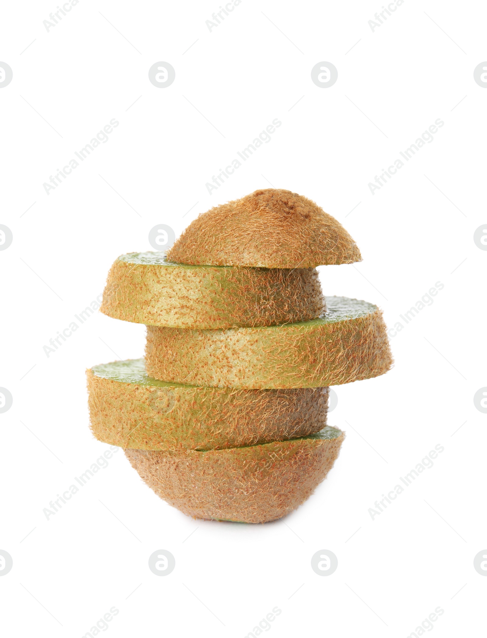 Photo of Slices of fresh kiwi isolated on white