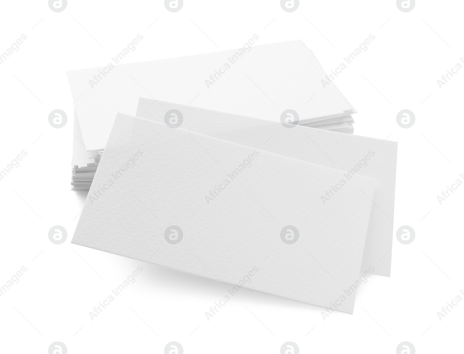 Photo of Blank business cards isolated on white. Mockup for design