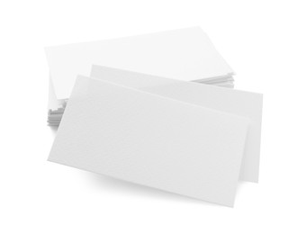 Blank business cards isolated on white. Mockup for design