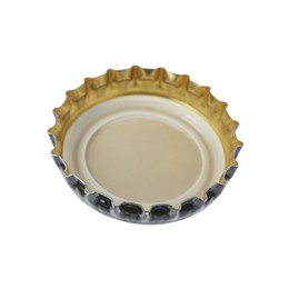 One beer bottle cap isolated on white