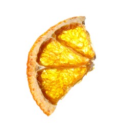 Photo of Piece of dry orange slice isolated on white