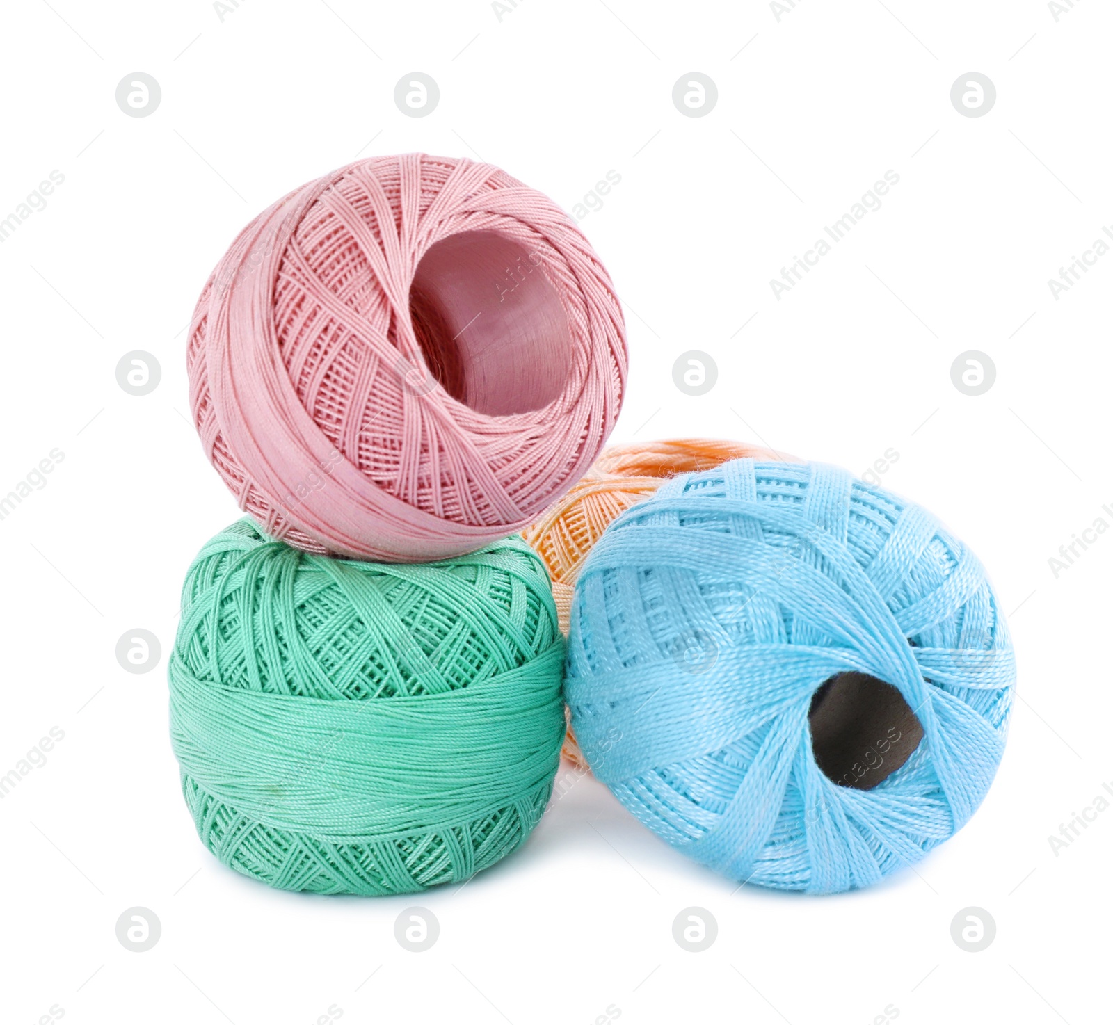 Photo of Different ball of yarns isolated on white