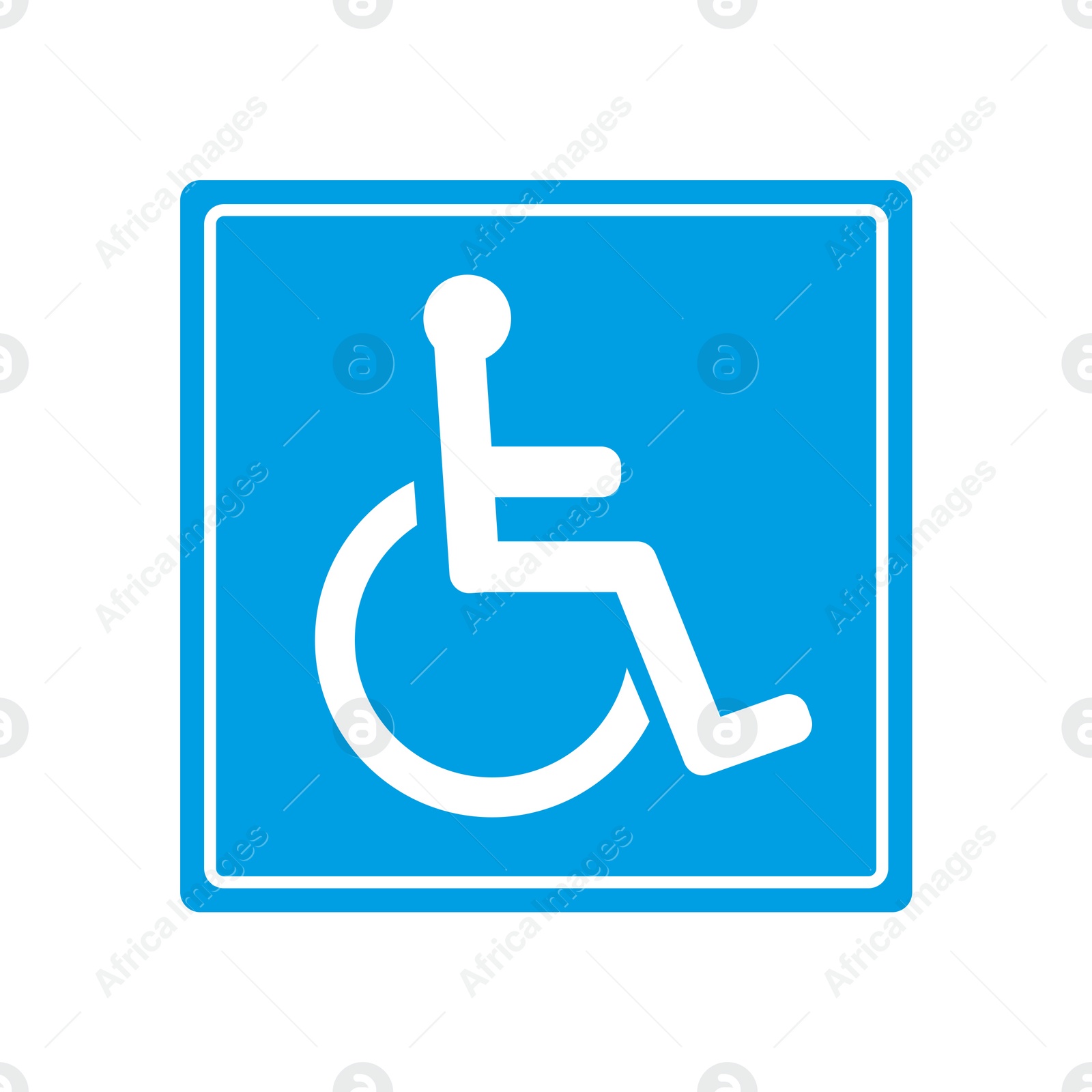 Illustration of Wheelchair symbol on white background. Disability sign, illustration