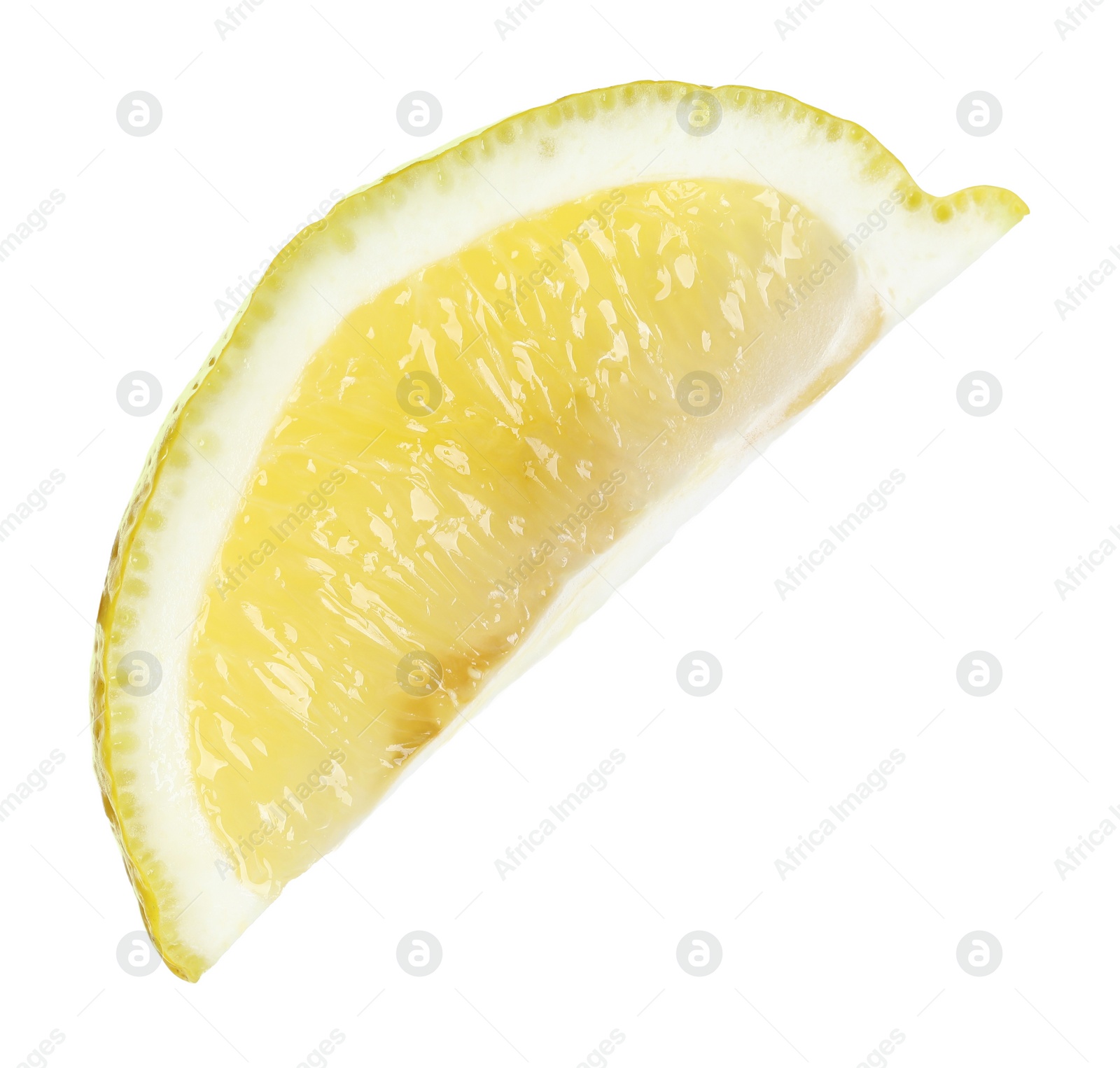 Photo of Piece of fresh lemon isolated on white