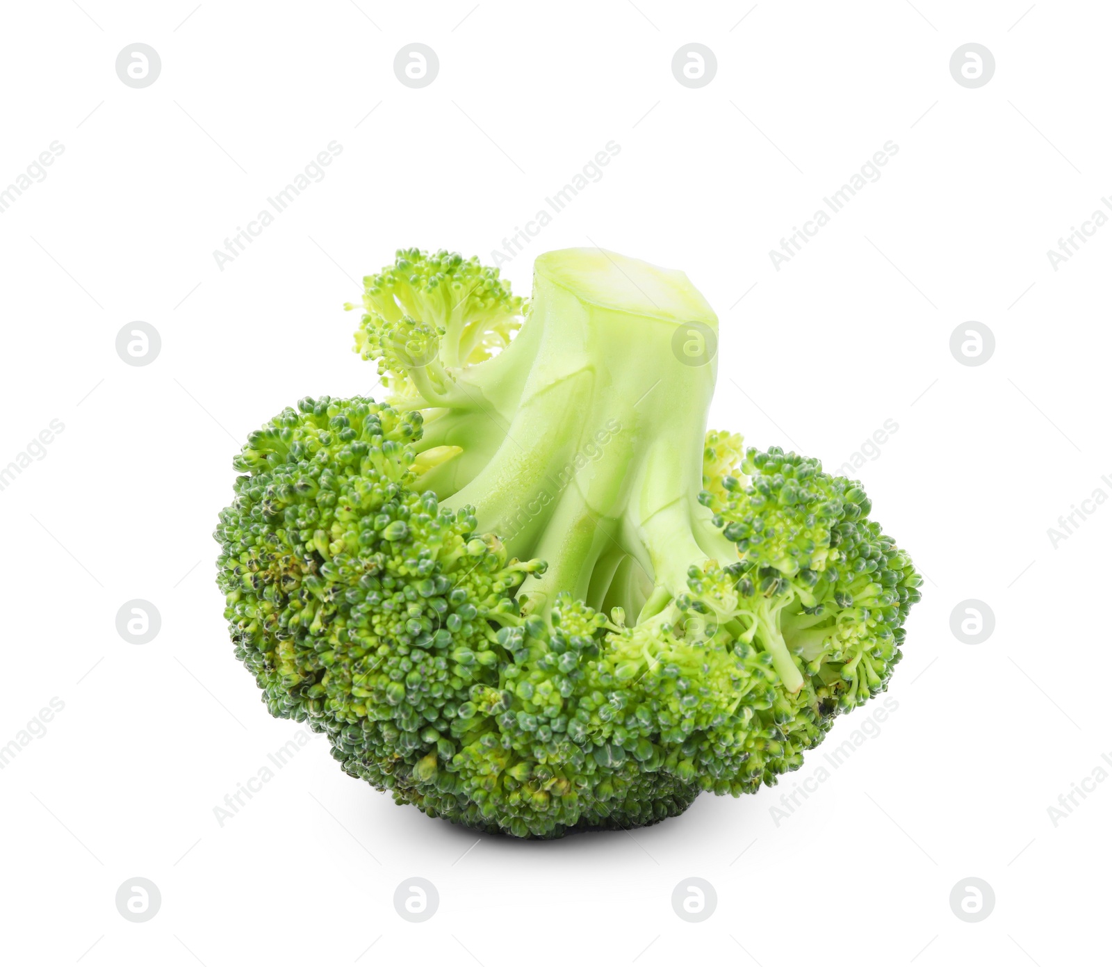 Photo of Cut green cauliflower on white background. Healthy food