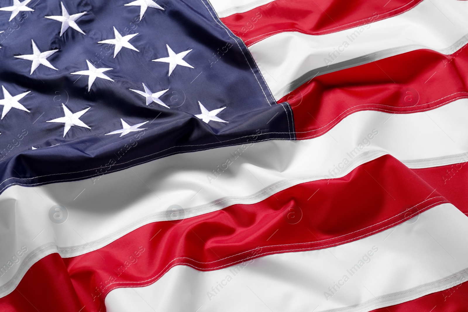 Photo of National flag of USA as background, closeup