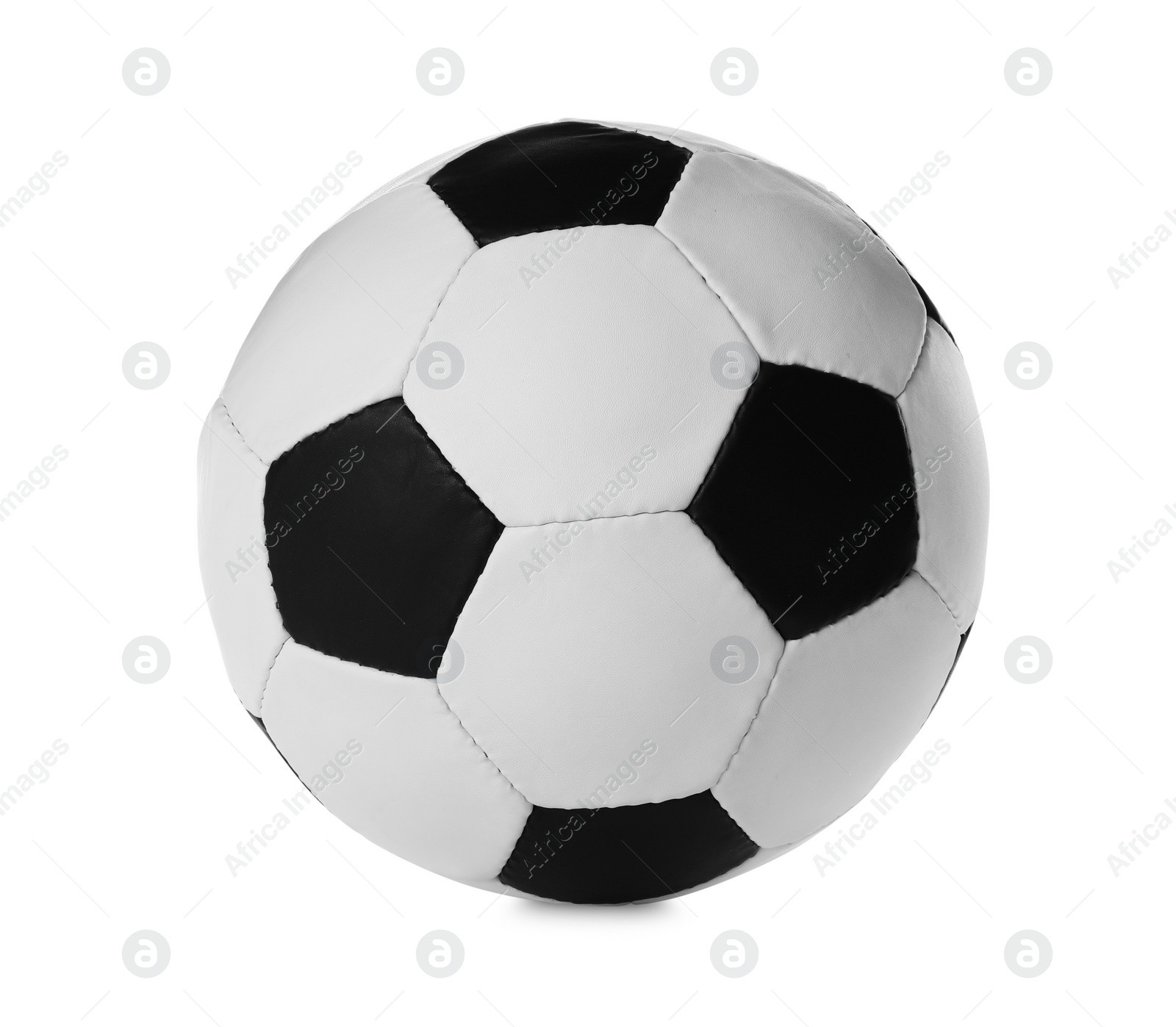 Photo of Leather football ball isolated on white. Soccer equipment