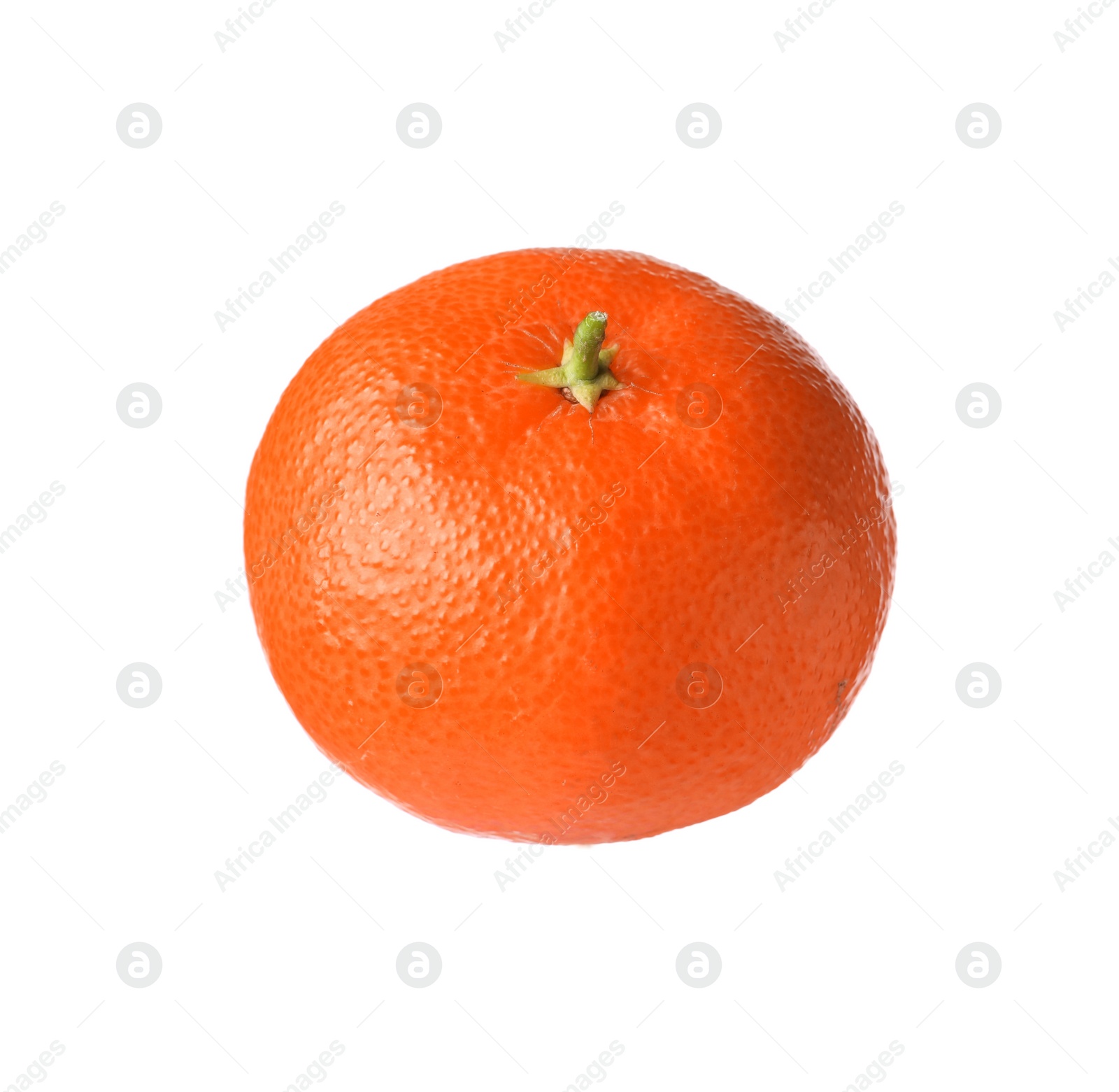 Photo of One fresh ripe tangerine isolated on white