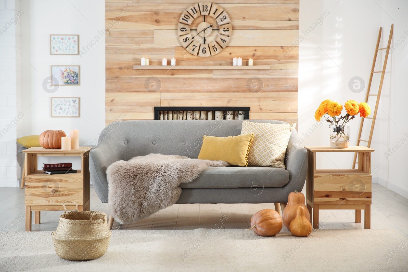 Photo of Cozy living room interior inspired by autumn colors