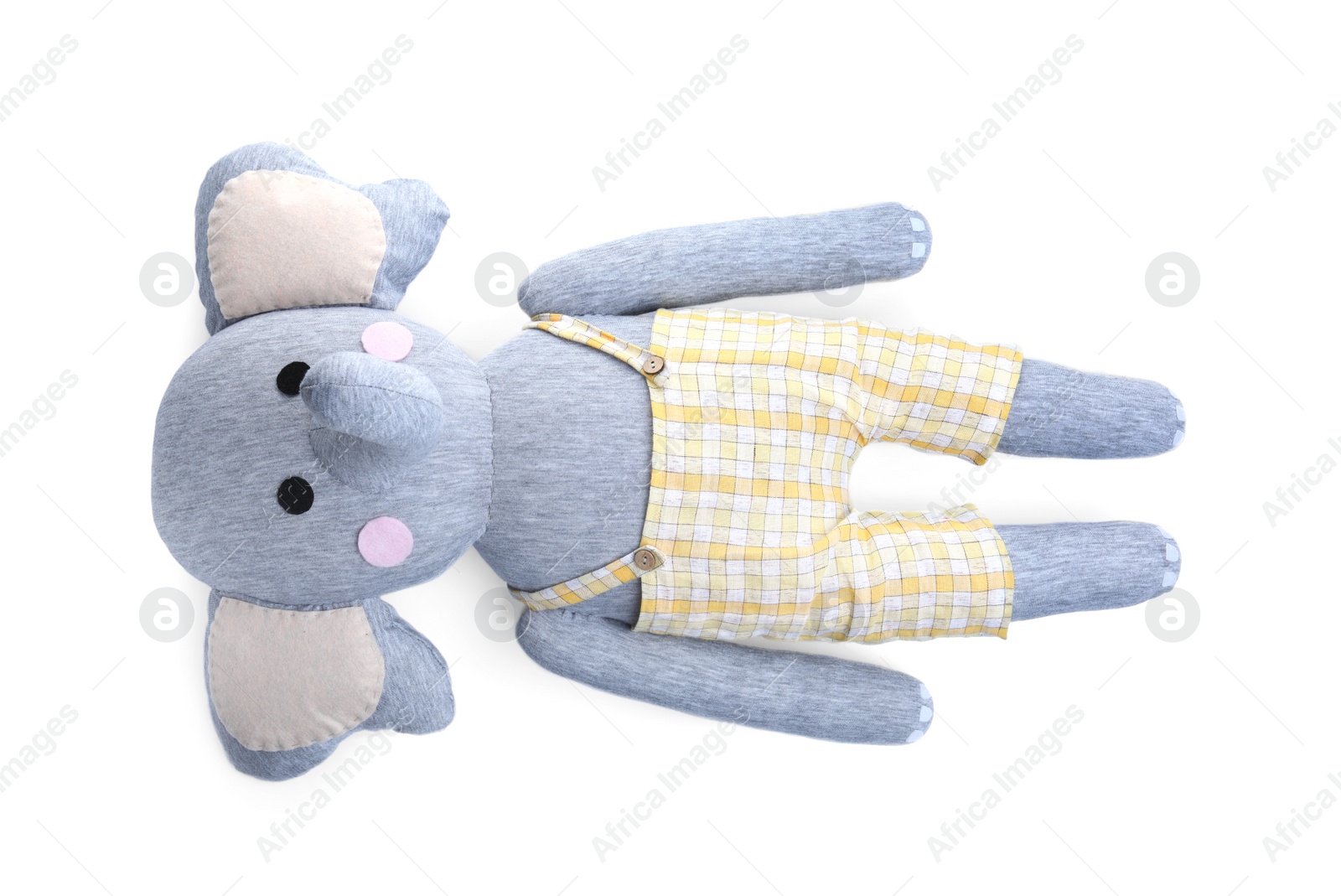 Photo of Cute soft toy elephant isolated on white