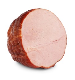 Piece of delicious ham isolated on white