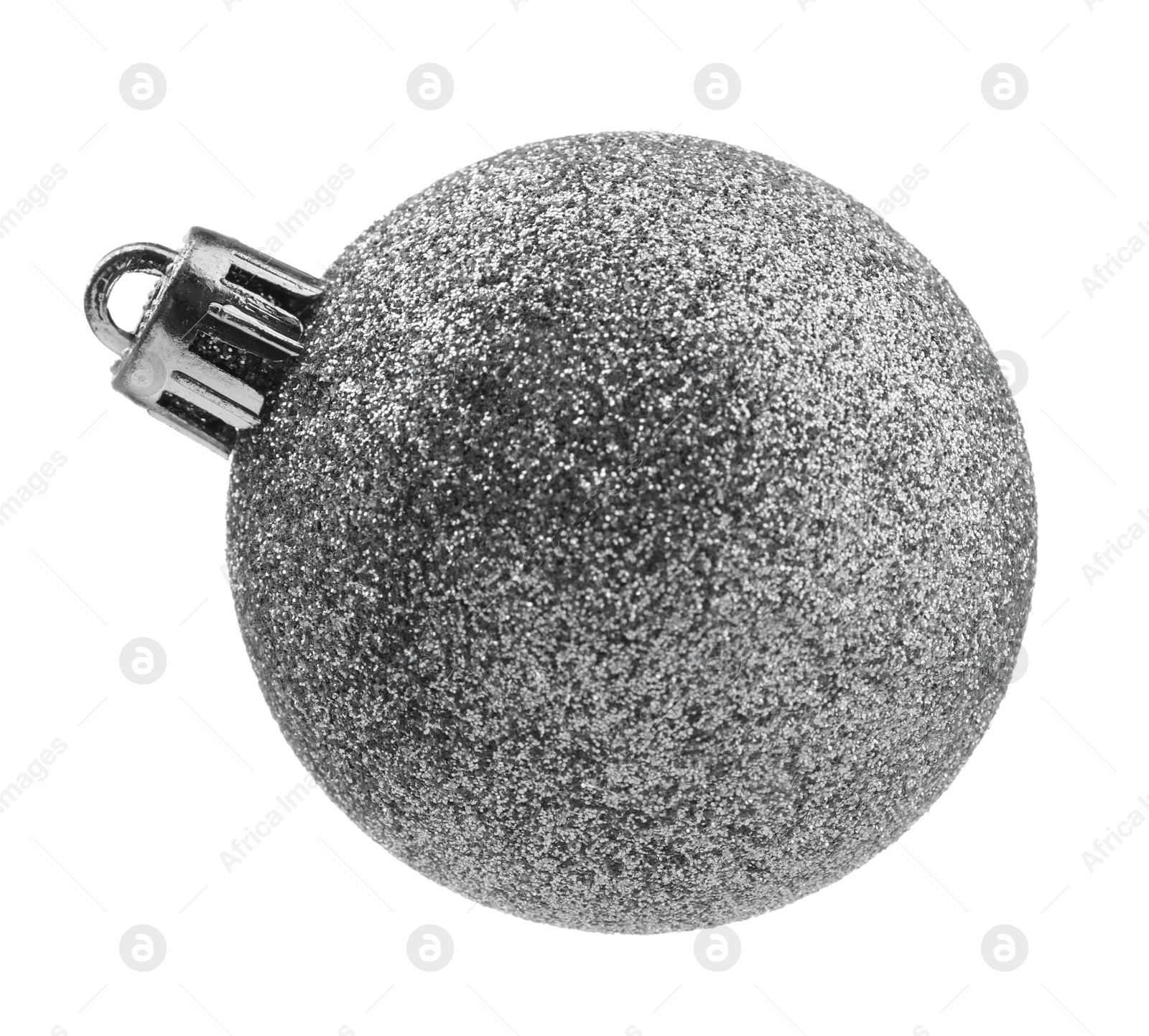 Photo of Beautiful silver Christmas ball isolated on white